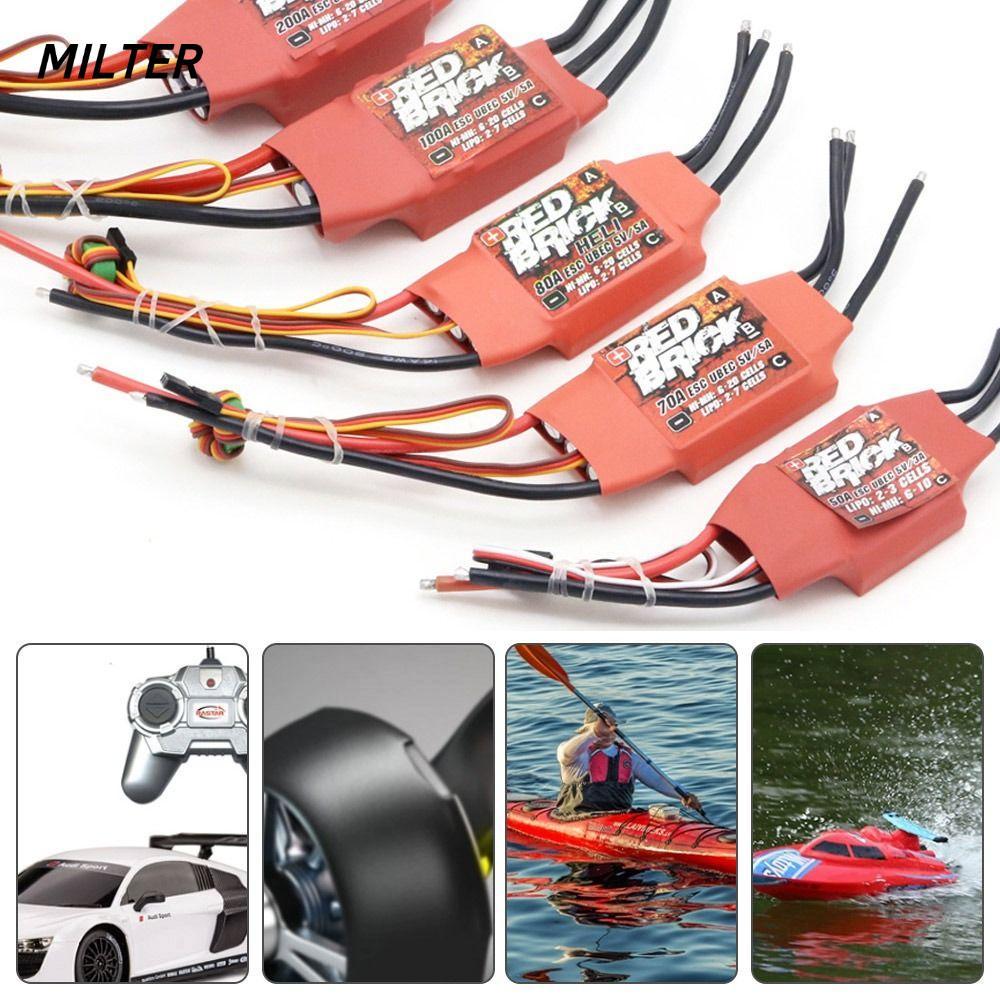 Bộ điều khiển tốc độ điện tử MILTER, Gạch đỏ 50A 70A 80A 100A 125A 200A ESC không chổi than, Bộ phận