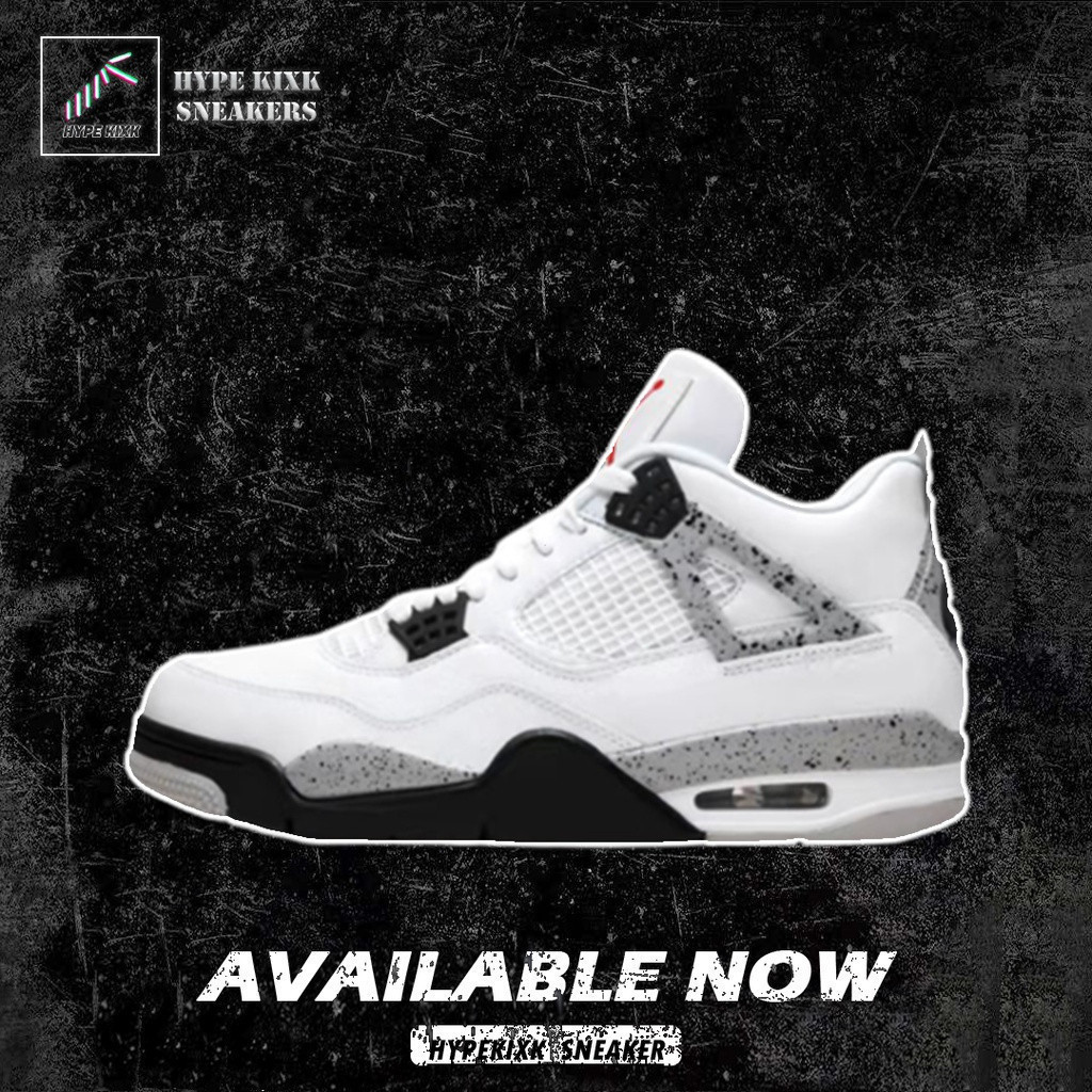 Giày bóng rổ nam Air Jordans 4 Retro Black Cat Black Light Graphite