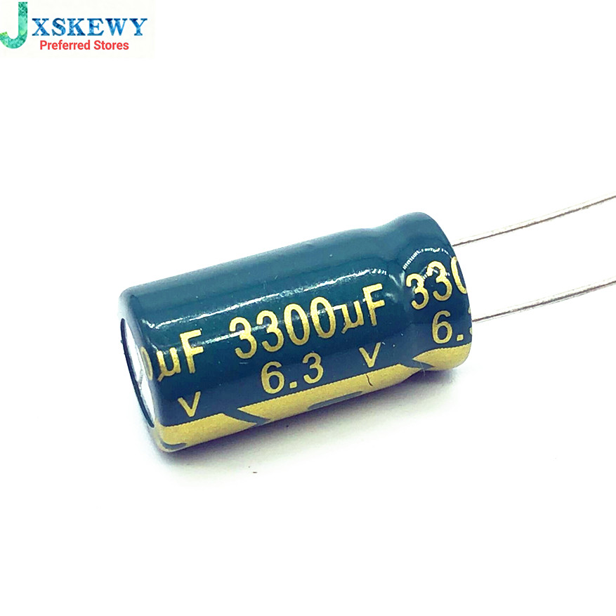 6 Cái / lốc 6.3V 3300UF 10 * 20 Thấp ESR / Trở kháng tụ điện phân nhôm tần số cao 3300UF 6.3V3300UF 
