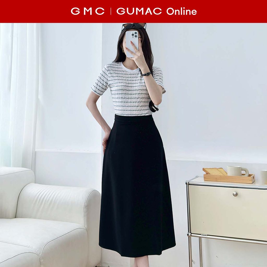 [MUA 2 GIẢM 25K] Chân váy nữ midi dài A xòe có túi tôn dáng công sở thời trang GUMAC LVF1018