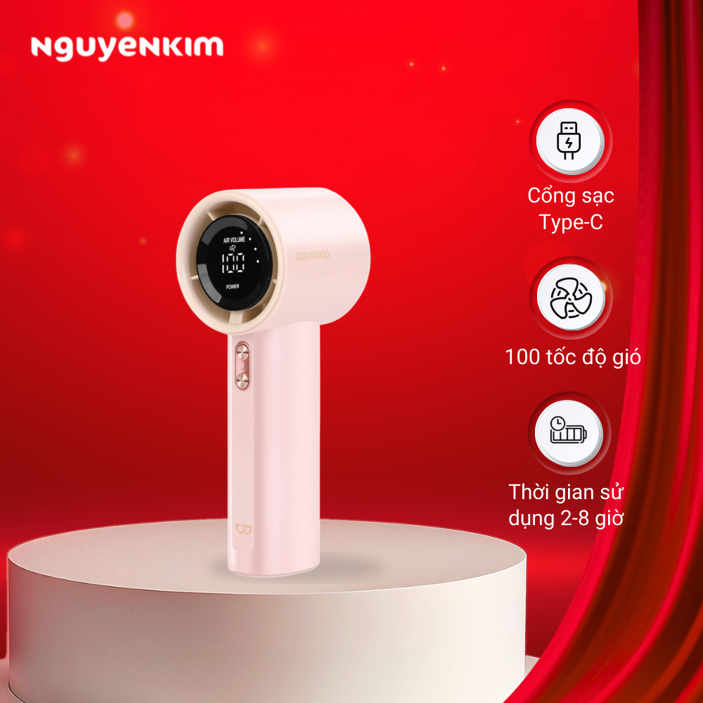 Quạt cầm tay Goojodoq GFS001-PINK - Hàng chính hãng