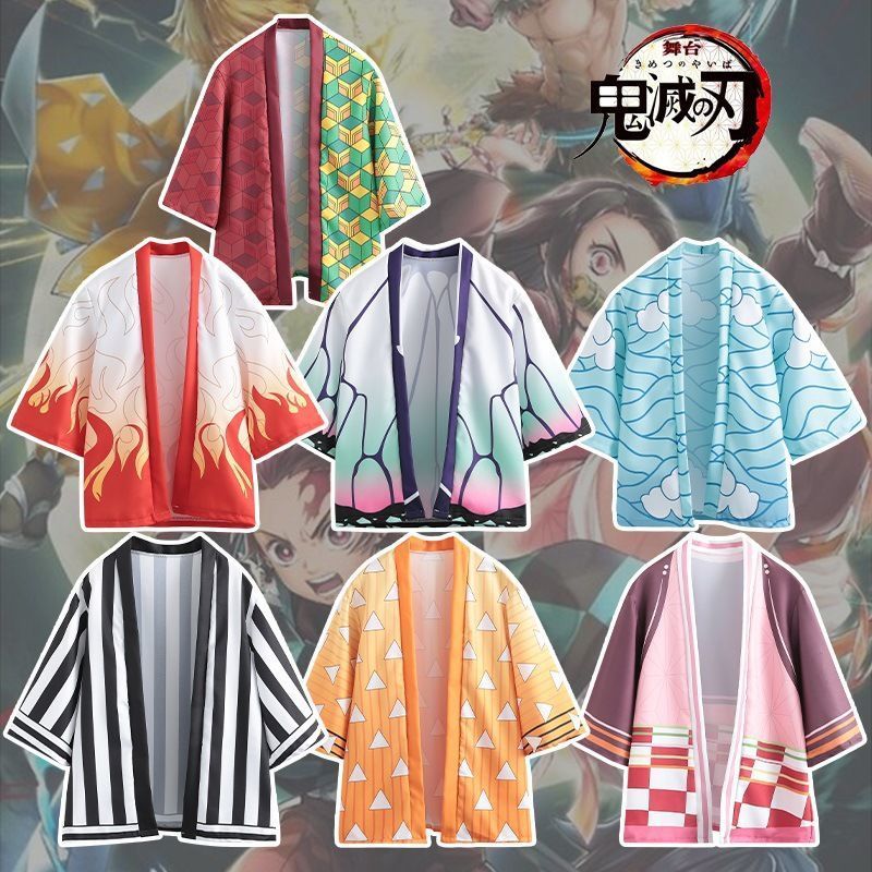 Sản phẩm mới Hàng có sẵn Anime Haori Demon Slayer Áo cosplay Demon Slayer Quần áo cos Áo choàng tắm 