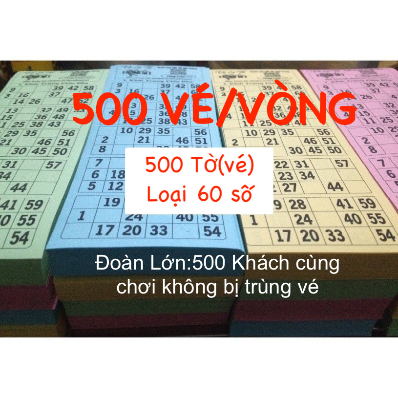 Vé Dò Loto ( Lô tô)  ĐOÀN LỚN(500, 300, 160) Tờ 60 Số Chuyên cho các sự kiện, lễ hội bao vui ( nhiều
