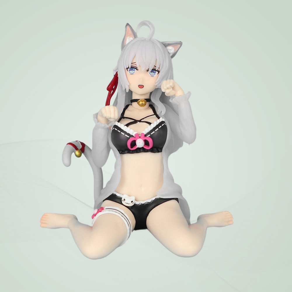 Cô Gái Đẹp Bàn Tiếp Theo Ellie Bạn Cùng Lớp Ellie Tai Mèo Cô Gái Ngồi Tư Thế Anime Hình Mẫu