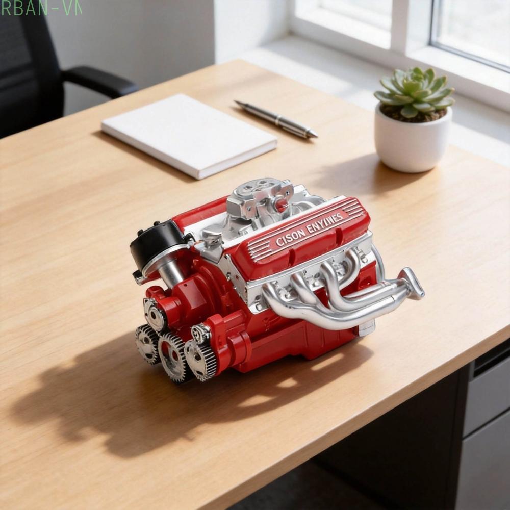 V8 Engine Model in Resin for Car Collector 1:6 Scale Red 15x11cm Ornament