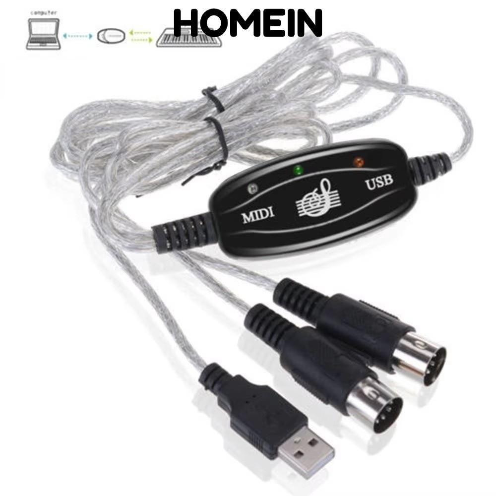Cáp giao diện MIDI HOMEIN, Bộ chuyển đổi MIDI sang USB 5 chân, Bộ chuyển đổi MIDI sang USB di động b