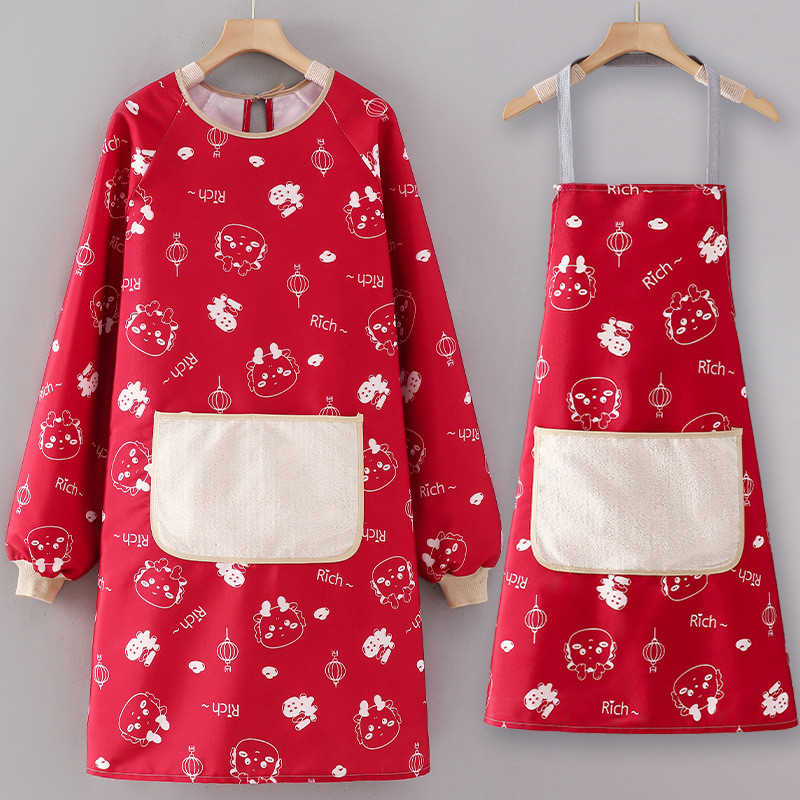 Tết Nguyên Đán Lễ Hội Đẹp Phong Cách Phương Tây Tạp Dề Vải Gia Đình Nhà Bếp 2025 Phong Cách Mới Thu 