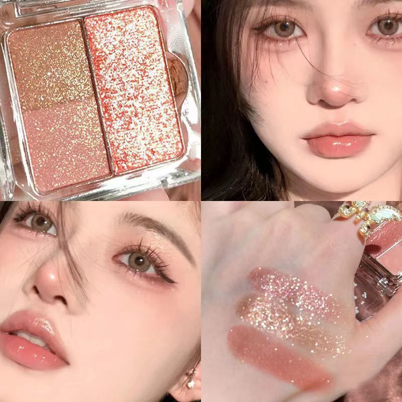 [Hàng có sẵn] JADED JADED Jiada Trà sữa nhẹ nhàng Ba màu phấn mắt Bảng bùn Taro sáng bóng Siêu nóng 