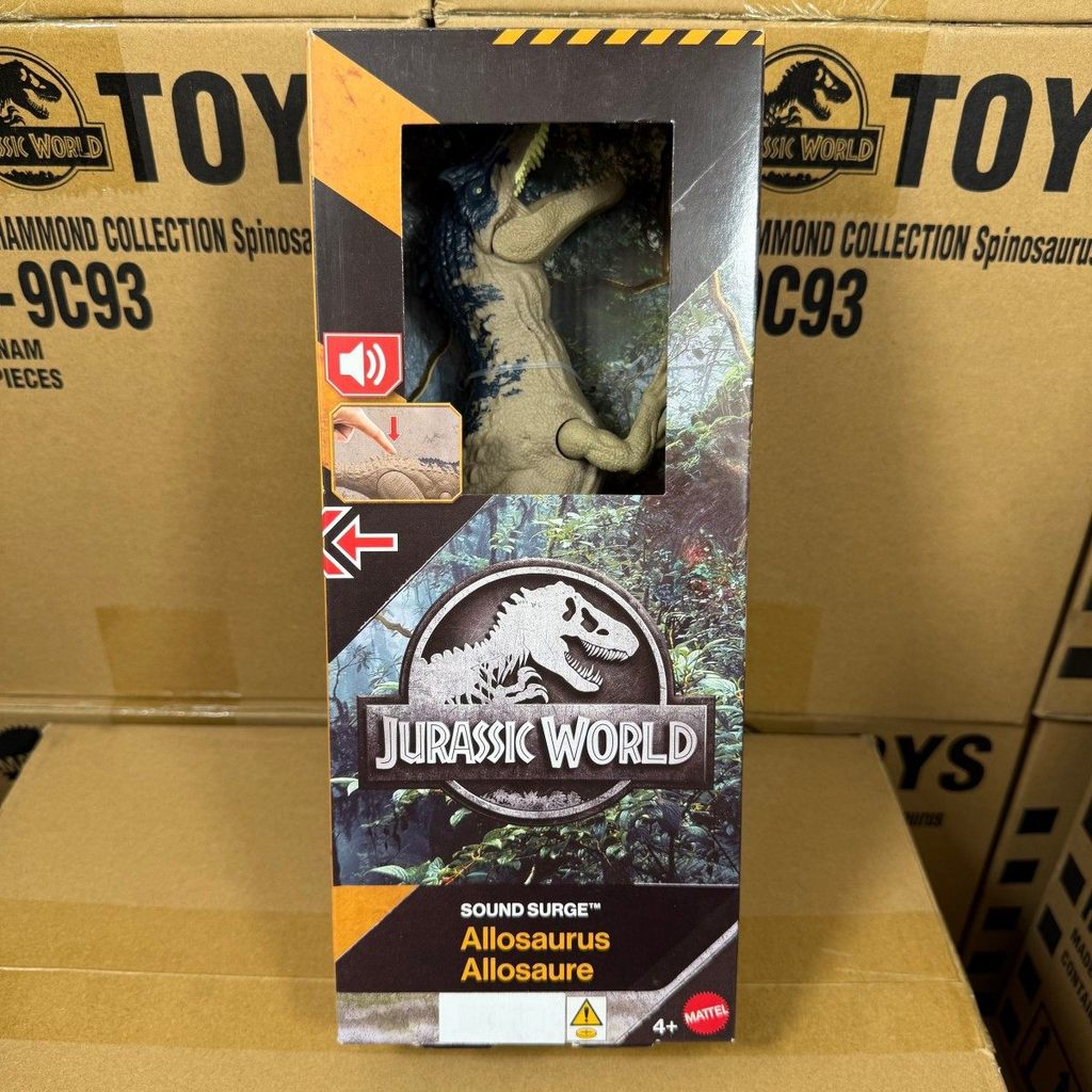 Mattel Jurassic World Hiệu ứng âm thanh khủng long Medium Static Model Series Allosaurus Đồ chơi trẻ