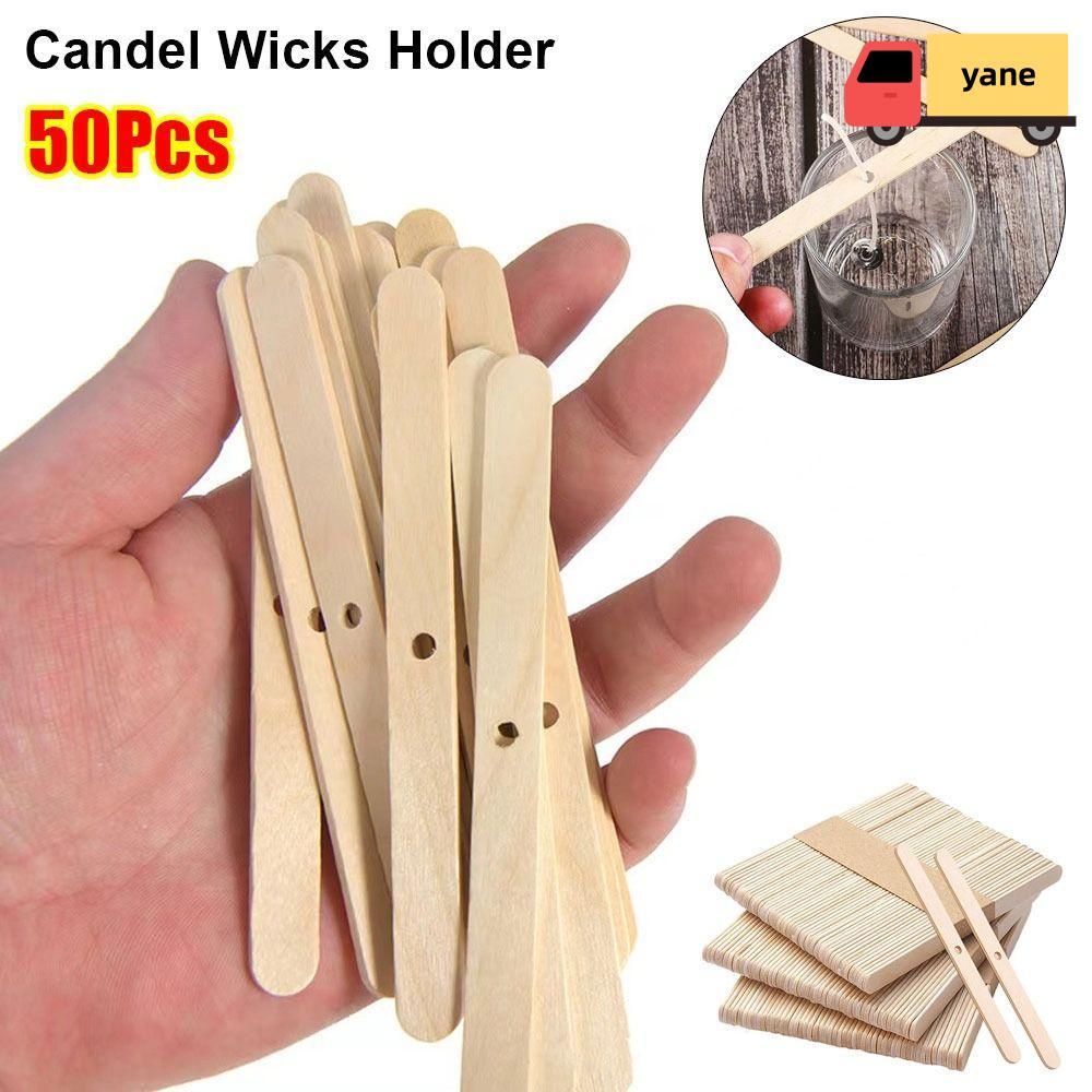 YANE 50 Cái Giá đỡ bấc Candel, Dụng cụ làm Candel DIY bằng gỗ, Thiết bị định tâm 114mm Phụ kiện Cand