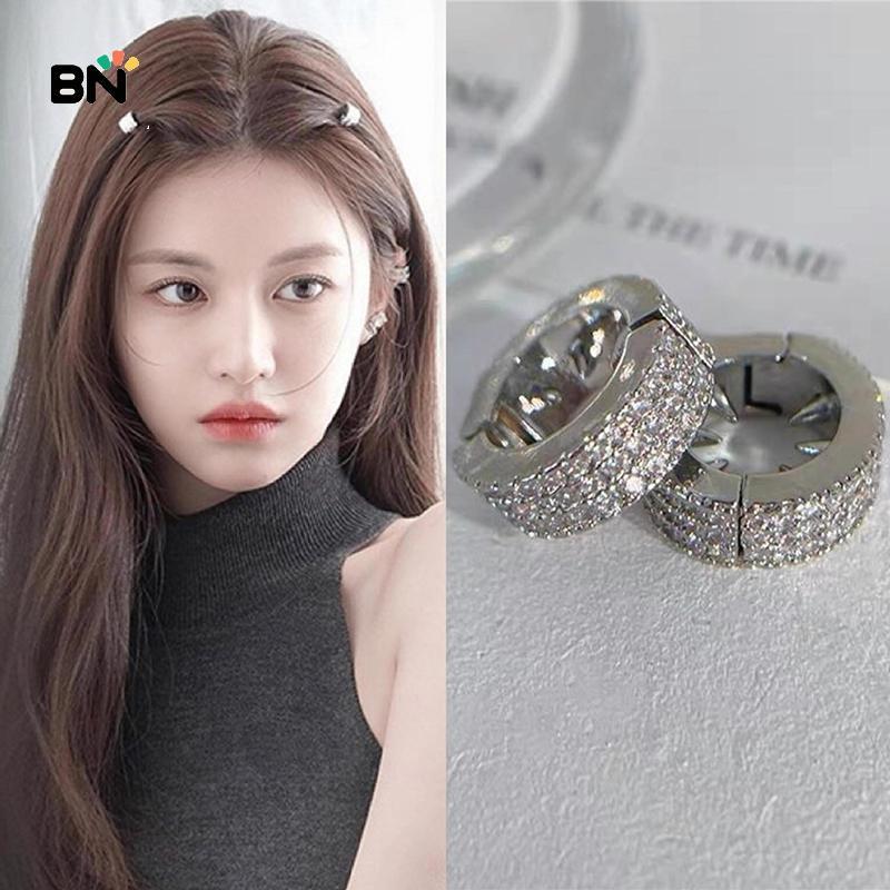 [BN] Flash Diamond Bạc Tròn Bện Tóc Bule Cá Tính Hip Hop Ngọt Ngào Mát Bẩn Bện Tóc Kẹp Tóc MT