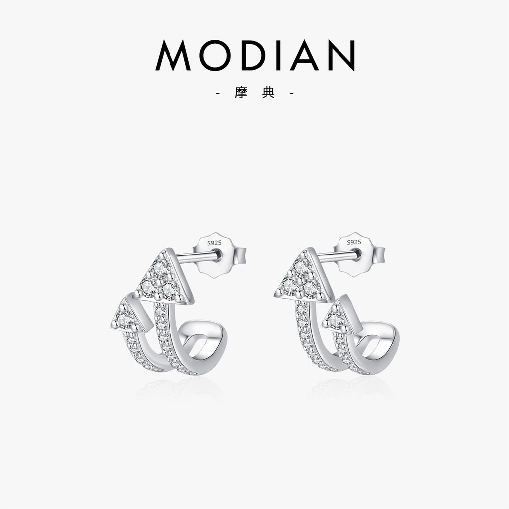 S925Sterling Silver Micro Inlaid Full Diamond Double Arrow Earrings for Women, Design Sense and Eleg