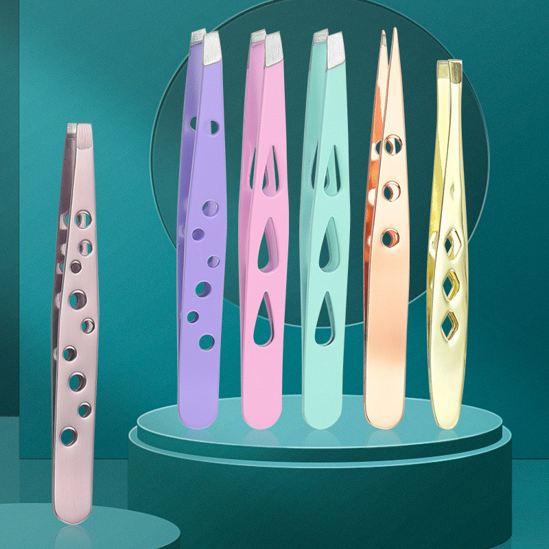 Spot Goods#High Precision Eyebrow Tweezers Eyebrow Shaping Beard Plucking Tool False Eyelash Tweezer