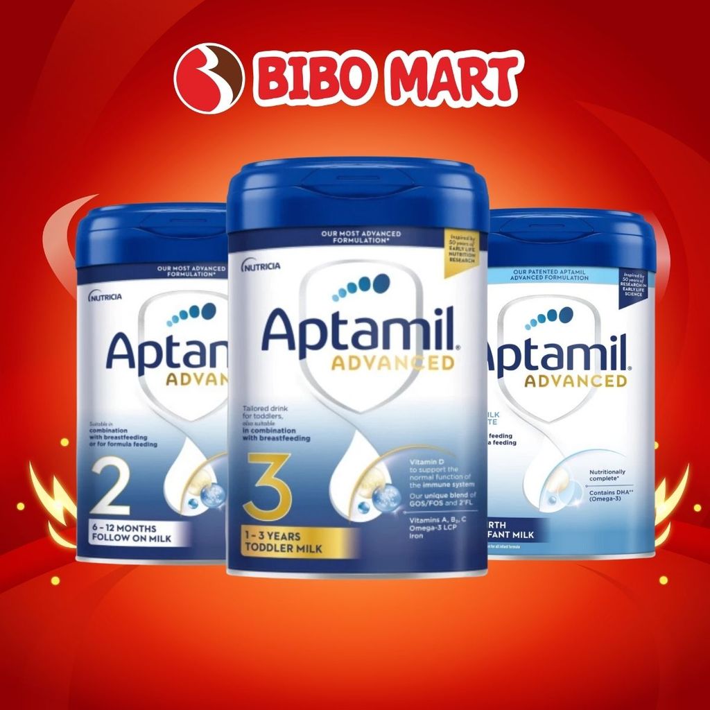 Sữa Bột Aptamil Advanced Anh Hàng Tăng Cường Đề Kháng Cho Bé Phát Triển Toàn Diện Lon 800g- Bibomart