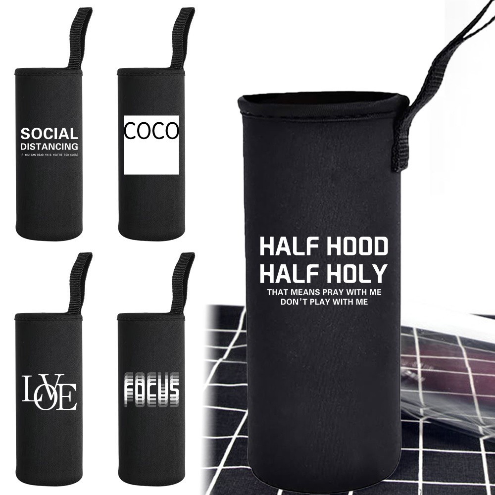 Durable 550ml water bottle protective case In-stock sale Design with motivational phrase pattern