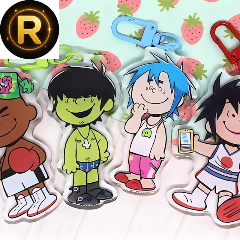 Gorillaz | Double-Sided Acrylic Keychains Cute cartoon game Character pendant