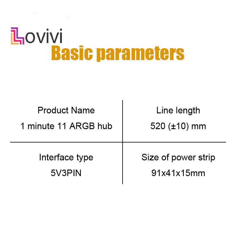 [Lovivivi] Quạt làm mát PC ARGB HUB 1 đến 11 5V 3Pin LED Strip Light HUB Adapter SATA Power ARGB Fan