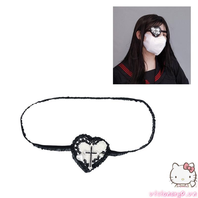 Eyepatch Gothic Lolita Hình Tâm - Phụ Kiện cosplay Phong Cách Gothic và Lolita