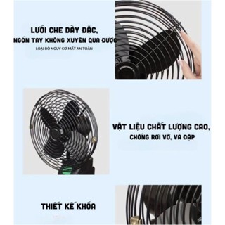 Quạt Pin Tích Điện 10 Cell Thân Sắt Cứng Cáp Động Cơ Mạnh Tiện Lợi Sơn Tĩnh Điện [Không xoay]