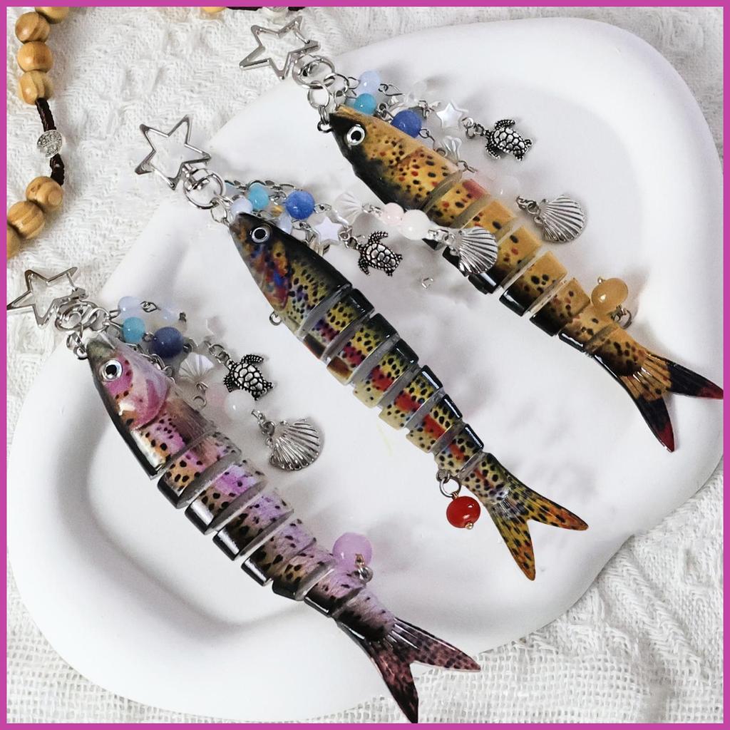 Fish Keychains Fishing Shape Funny Keychain Realistic Animal Collectible Ornament Relaxation Novelty
