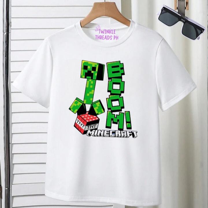 Cotton Minecraft shirt, high-quality, boys' kids' clothing, made of t-shirt fabric