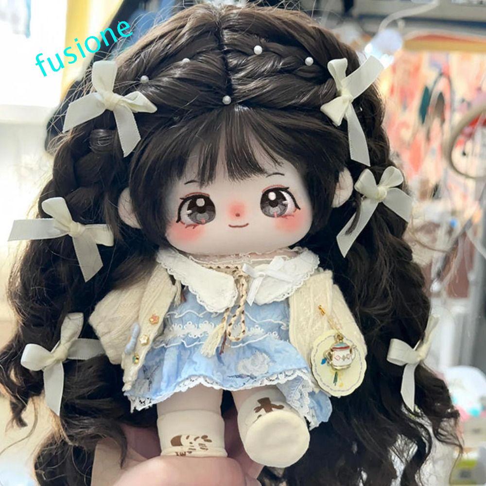 FUSIONEDGE 10 Chiếc Kẹp Tóc Búp Bê Cotton, Nơ Mini Búp Bê Tóc Giả Kẹp, Kẹp Tóc Mini Búp Bê DIY 4cm N