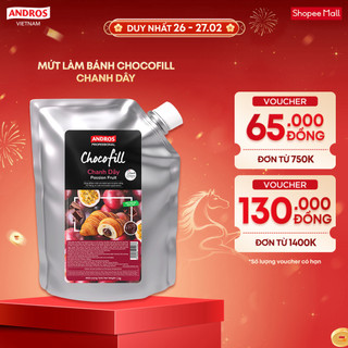 Mứt Sô Cô La Làm Bánh Vị Chanh Dây - ANDROS Chocofill - Nguyên liệu làm bánh - 1KG