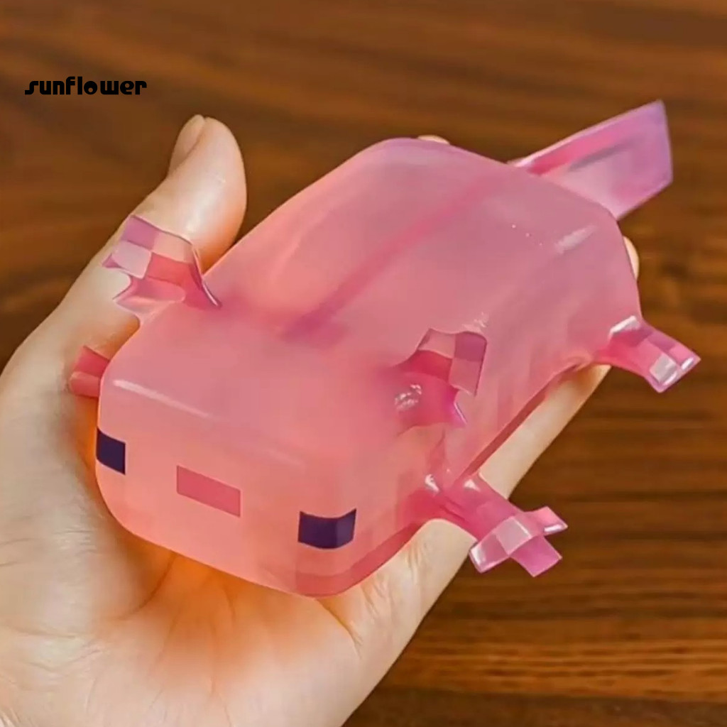 SF _ Cute Pixel Axolotl Toy Soft Fidget Toy Đồ chơi bóp Axolotl màu hồng dễ thương – Đồ chơi thần tà