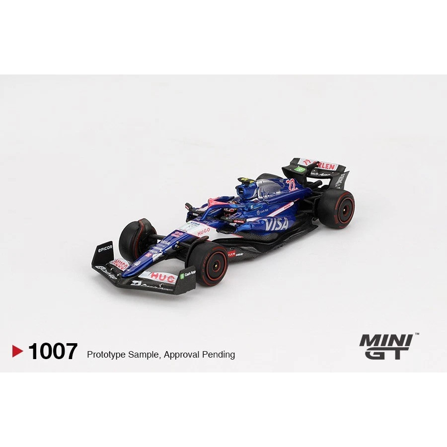 MÔ HÌNH XE Mini GT Box Version MGT01007 RB VCARB 01 #22 2024 F1 Bahrain GP Yuki Tsunoda