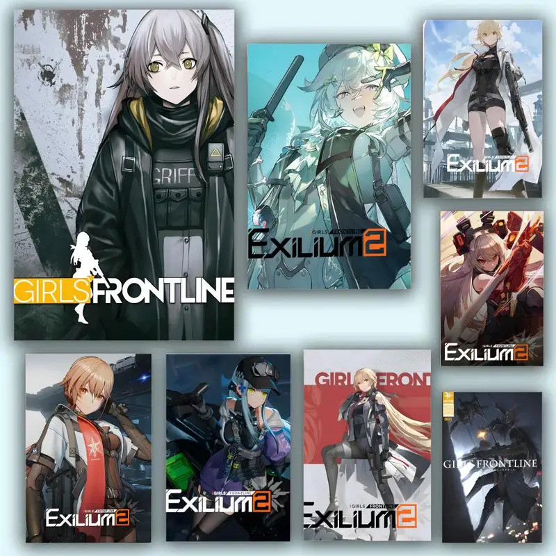 Game Girls 'Frontline 2 Exilium Poster Chống Thấm Nước HD PVC Treo Tường Nghệ Thuật - Vỏ & Dính Bền 
