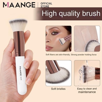 MAANGE Flat Head Foundation Brush có hộp Bàn chải dòng siêu mỏng Đế da mềm Essential 3 màu 51154