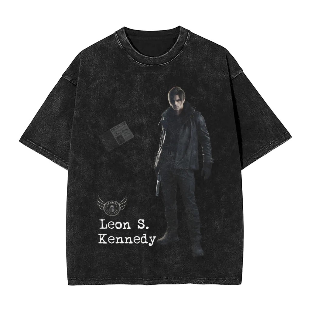 Áo thun ngắn tay Leon Kennedy từ Resident Evil, 100% cotton hạng nặng
