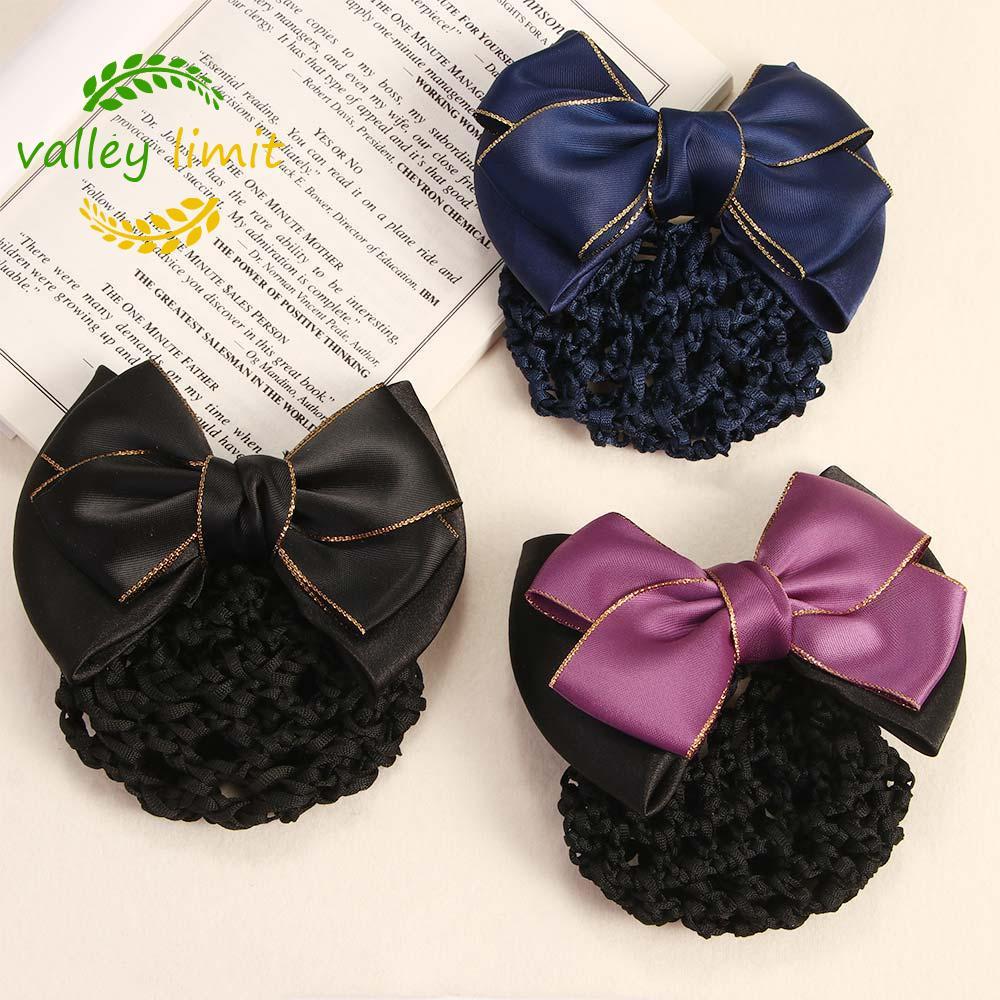valley limit VALLEY LIMIT Snood Nơ Nữ Nữ Barrette Kẹp Tóc Chuyên Nghiệp