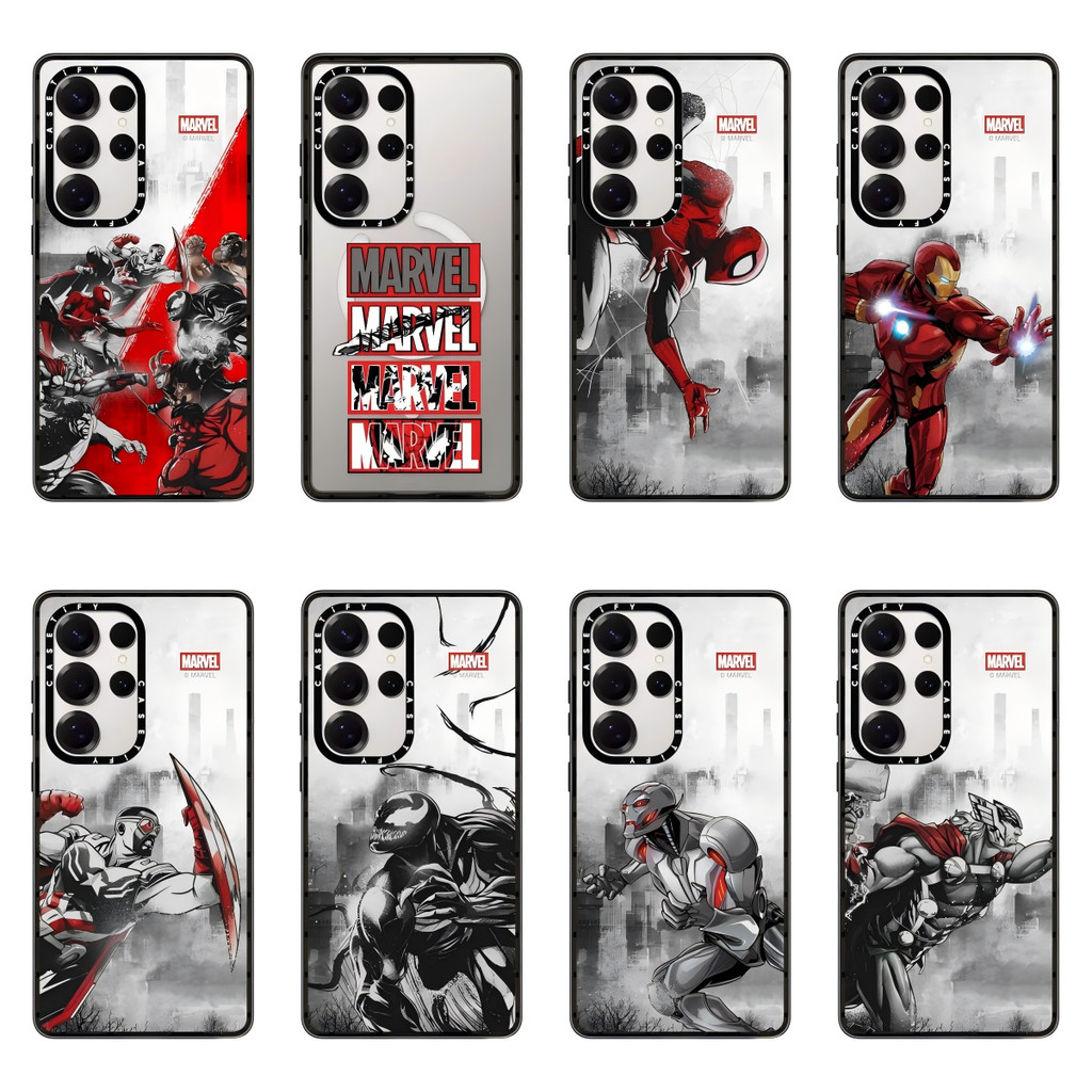 Ốp Điện Thoại Marvel Từ Tính Cho Samsung Galaxy S22 S23 S24 S25 S26 Ultra Plus, Ốp Cứng Trong Suốt