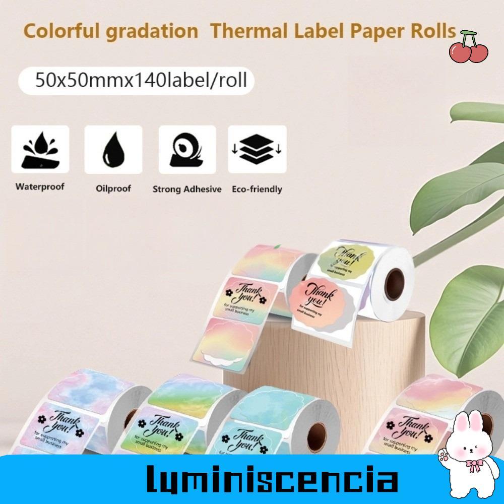 LUMINISCENCIA 140 Cuộn nhãn nhiệt, Nhãn dán nhãn vuông chống nước hình hoa, Giấy cuộn nhãn chuyển mà