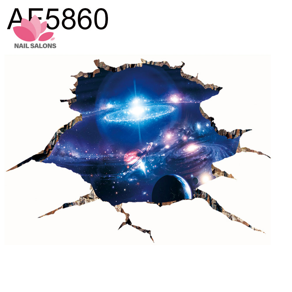 {Bakilili} Cosmic Space Planet Broken Wall Sticker Kids Baby Nursery Bedroom Home Decor