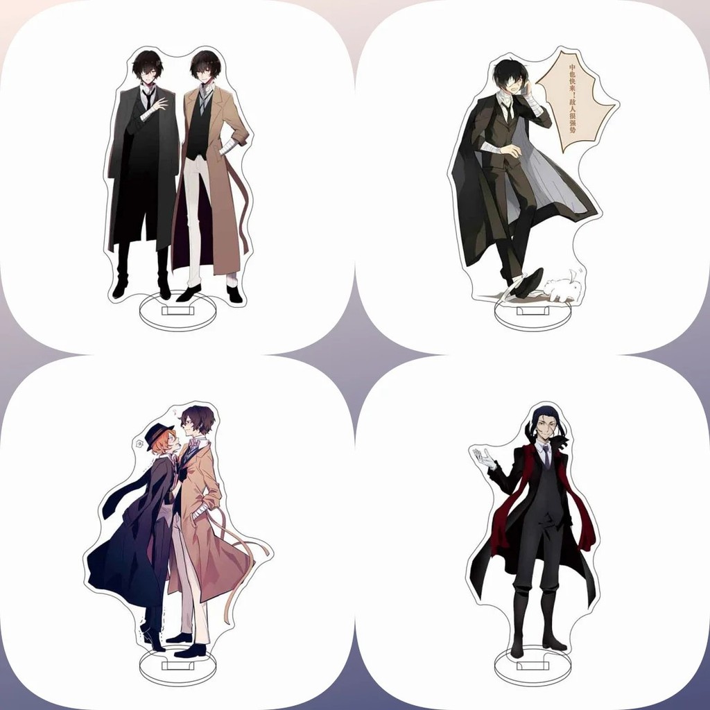 Standee Anime Bungou Stray Dogs Mô Hình Acrylic Mica Dazai Osamu Nakahara Chuuya Soukoku Trang Trí B