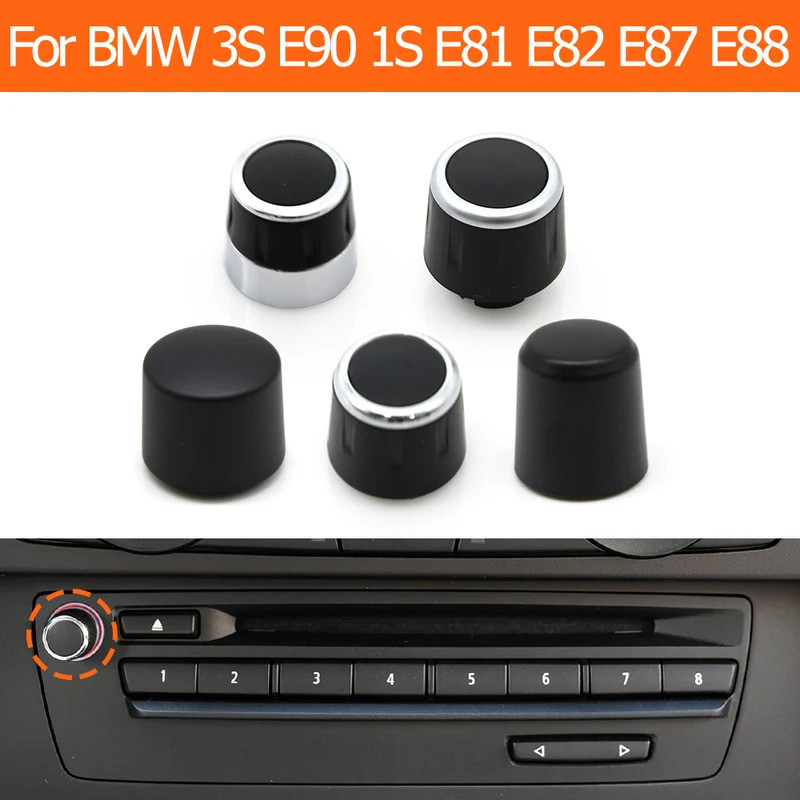Xe Dash CD Player Radio Âm Thanh Âm Lượng Xoay Nút Công Tắc Núm Cho Xe BMW 3 1 X1 Z4 Series E90 E91 