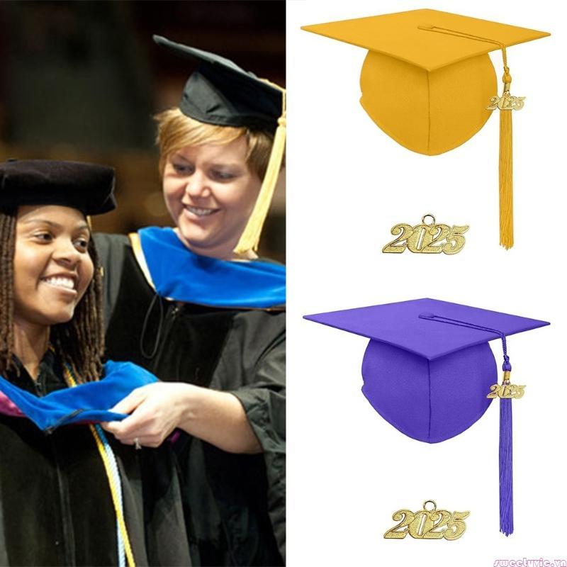 Sweety Đại Học Tốt Nghiệp Mũ Tốt Nghiệp Đại Học Mũ Unisex Mờ Người Lớn Tua Rua Mũ Dành Cho Học Sinh 