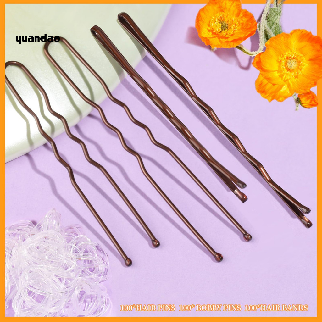 Yua _ Brown Hairpins Bobby Pins Assortment Hair Pins Kit dành cho nữ – Kẹp tóc kim loại hình chữ U m