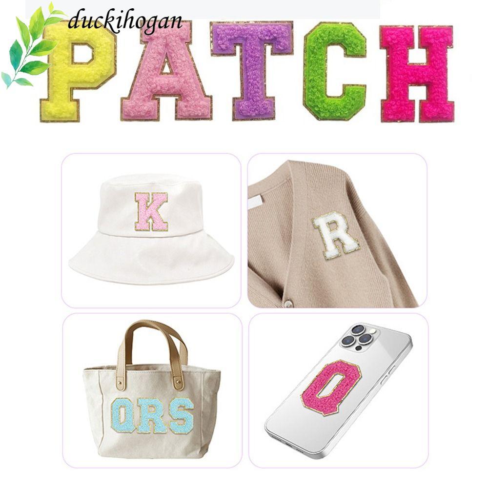 DUCKIHOGAN 26 Miếng Dán Quần Áo Chữ Cái Tiếng Anh, Bảng Chữ Cái A ~ Z Dán Vải, Miếng Dán Màu Miếng D