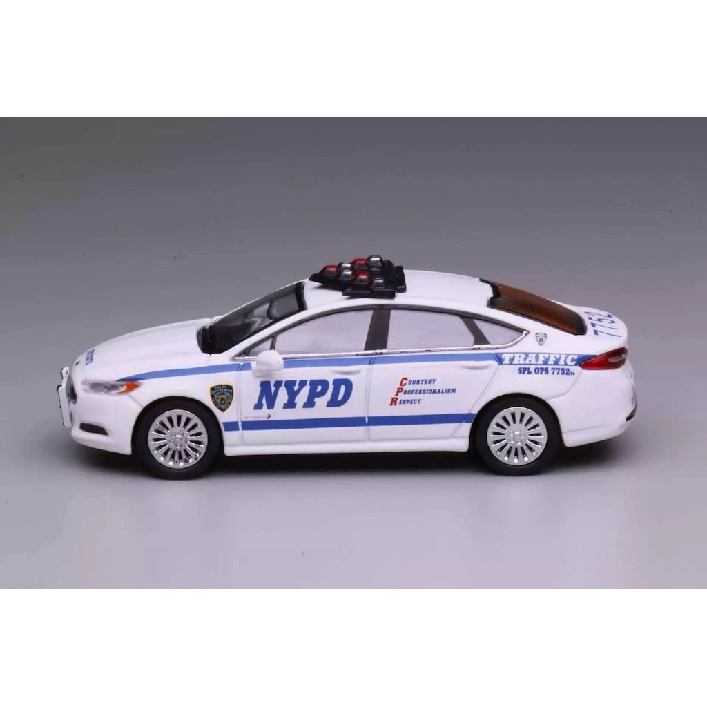 Mytopshop 1: 64 596 Trắng Mondeo NYPD Responder Hybrid Police Model Diecast Collect Display Metal Ca