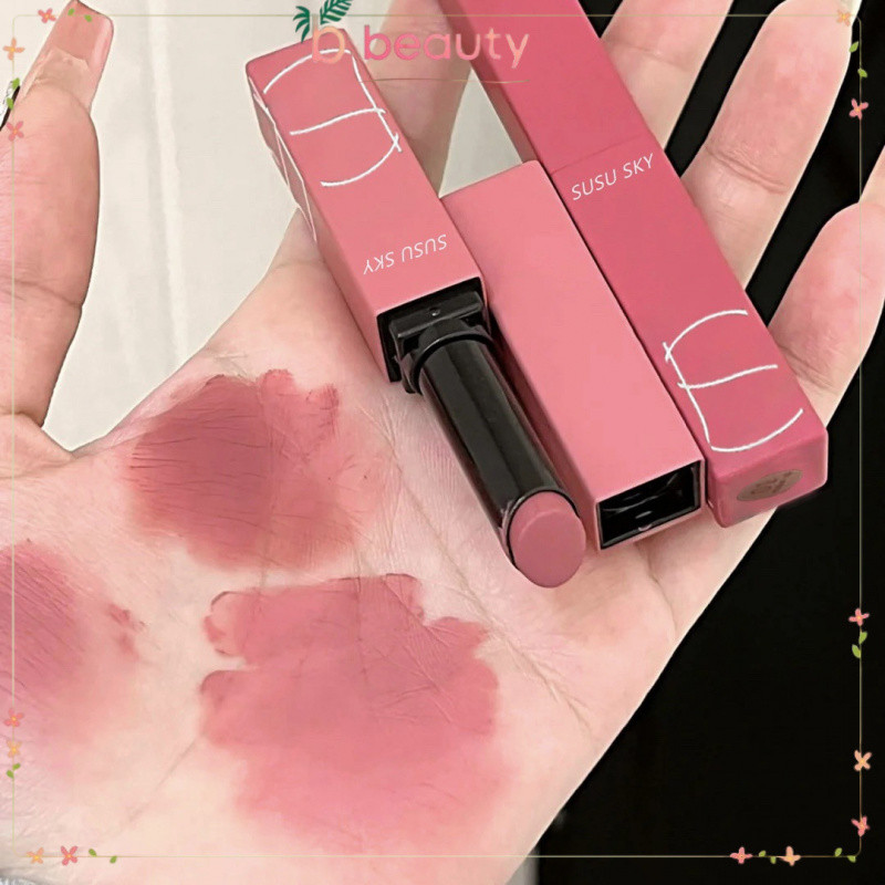 Sản phẩm mới Matte Thin Tube Lipstick Matte Milk Tea Bean Paste Color Niche White Lipstick Makeup
