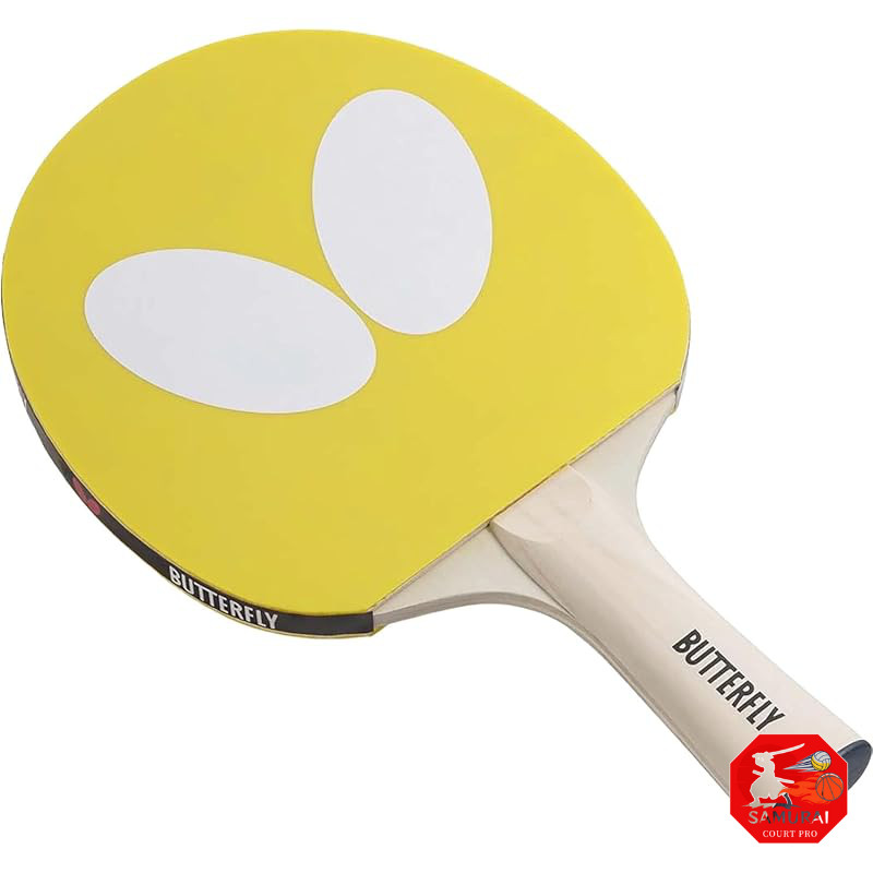 Butterfly Table Tennis Rubber-Padded Racket Beginner Leisure Use Butterfly Logo Racket with 2 Balls 