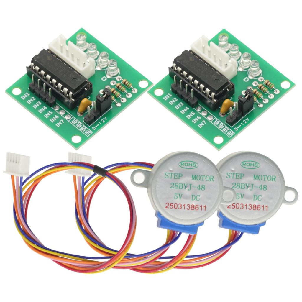 2 Chiếc 5V 4 Pha 28BYJ-48 DC Motor Gear Step Stepper Motor Driver ULN2003 Driver Board ULN2003 cho A