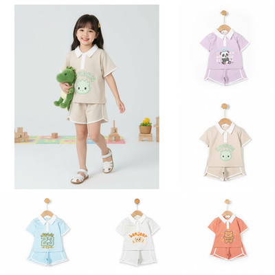 Bộ cổ bẻ thun cotton cộc tay mùa hè LITIBABY size 2 đến 10 tuổi TS31
