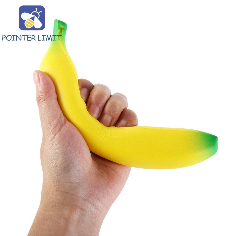 POINTER LIMIT Chuối Bóp Đồ Chơi, Mô Phỏng Chuối Vàng Xanh Bóp Pinch Đồ Chơi, Chuối Giảm Tốc Trái Cây