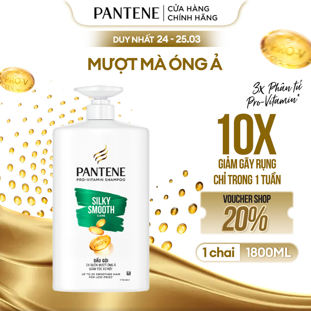 Dầu Gội PANTENE Mượt Mà Óng Ả Chai 1800ML