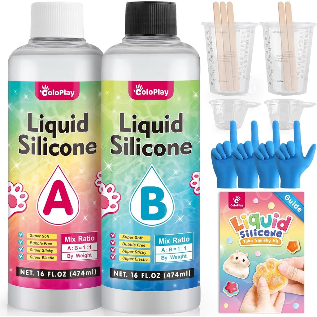 ColoPlay Taba Squishy Kit - Cao su 32OZ có hướng dẫn, không bong bóng và nhanh hơn - FuFu Squishy Ki