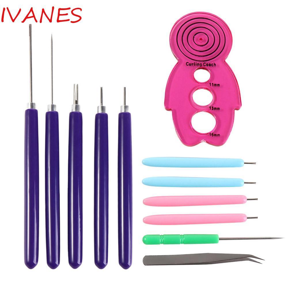 IVANES 12 Bộ Kim Quilling, Giấy Có Rãnh Quilling Giấy Uốn Giấy Dụng Cụ Quilling, Giấy Thực Tế Thủ Cô